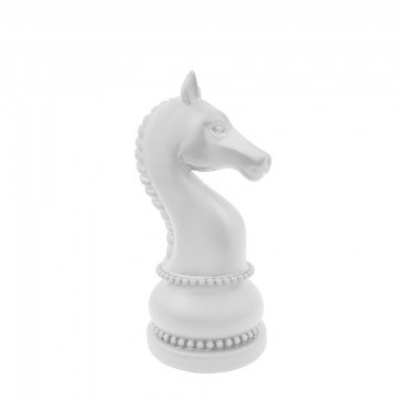 Decorative Pawn Knightline 034491 11x10.5x22cm White
