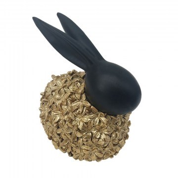 Decorative Rabbit Bloom Rabbit 023539 12x9x14 Gold Black