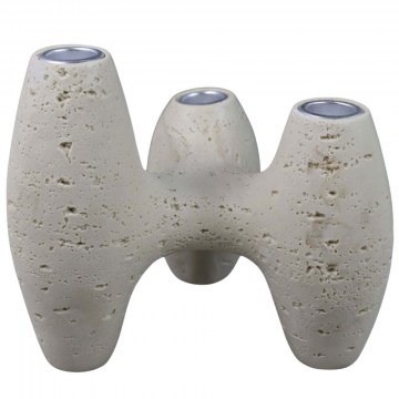 Candlestick Triptych 034613 18,5x15,5x15,5cm Beige