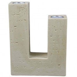Κηροπήγιο Flux 034627 12x4x16cm Beige BEIGE