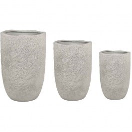 Plant Pot Solin (Set 3Pcs) 034812 44x44x66,5/26,5x36,5x55,5/29x29x42,5cm Light Grey LIGHT GREY