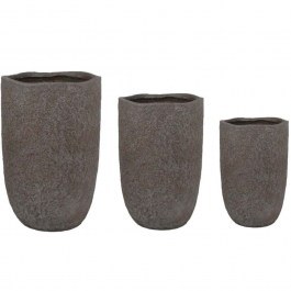 Plant Pot Solin (Set 3Pcs) 034816 44x44x66,5/26,5x36,5x55,5/29x29x42,5cm Dark Grey DARK GREY