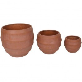Plant Pot Florra (Set 3Pcs) 034840 54,3x54,3x47,5/42,5x42,5x34,5/31x31x26cm Terracotta TERRACOTTA