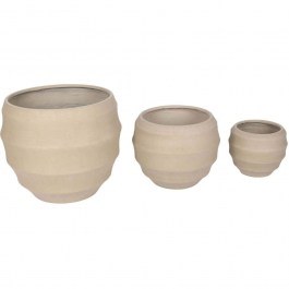 Plant Pot Florra (Set 3Pcs) 034844 54,3x54,3x47,5/42,5x42,5x34,5/31x31x26cm Beige BEIGE