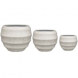 Plant Pot Florra (Set 3Pcs) 034848 54,3x54,3x47,5/42,5x42,5x34,5/31x31x26cm White WHITE