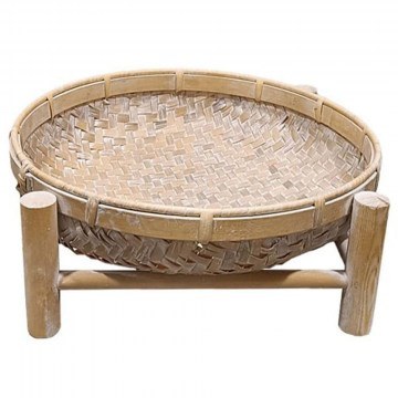 Decorative Tray Ithaki 032025 37x37x13cm Washed White-Natural