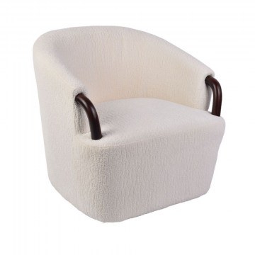Πολυθρόνα Περιστρεφόμενη Celine 01-3661 74x73x72cm White-Walnut