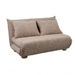 Sofa Bed Futon 70-0445 Two-Seater Foldable 141x87x76cm Terracotta-Beige TERRA-BEIGE
