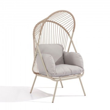 Πολυθρόνα Κήπου Sun 51-0020 75x69x135.5cm Beige