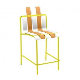 Garden Bar Stool Kiosk 58-0001 54x40.5x110cm White-Orange WHITE-ORANGE