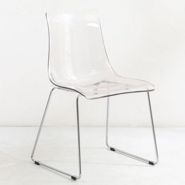 Καρέκλα Elucia 53-0082 53x52,2x80,5cm Clear-Silver