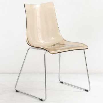 Καρέκλα Elucia 53-0083 53x52,2x80,5cm Clear Brown-Silver