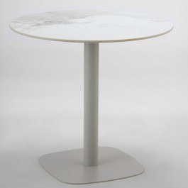 Table Uno 52-0024 Φ80x74cm Beige Marble-Grey BEIGE-GREY