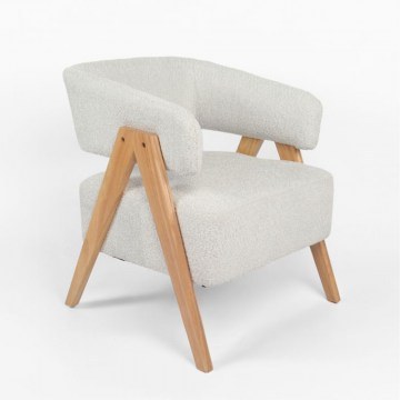 Πολυθρόνα Lamda 01-3672 74x67x66cm Beige-Natural