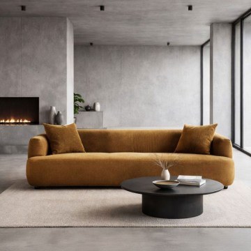 Καναπές Celeste Τριθέσιος 70-0451 228x98x73cm Camel