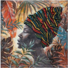 Πίνακας Καμβάς Jungle Lady 021638 80x4x80cm Multi