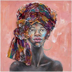 Πίνακας Καμβάς African Girl 021639 80x4x80cm Multi