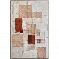 Πίνακας Καμβάς Linee 201-0005 80x4x120cm Terracotta-Grey