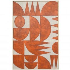 Πίνακας Καμβάς Geometric Cubism 029738 83x4x123cm Natural-Terracotta