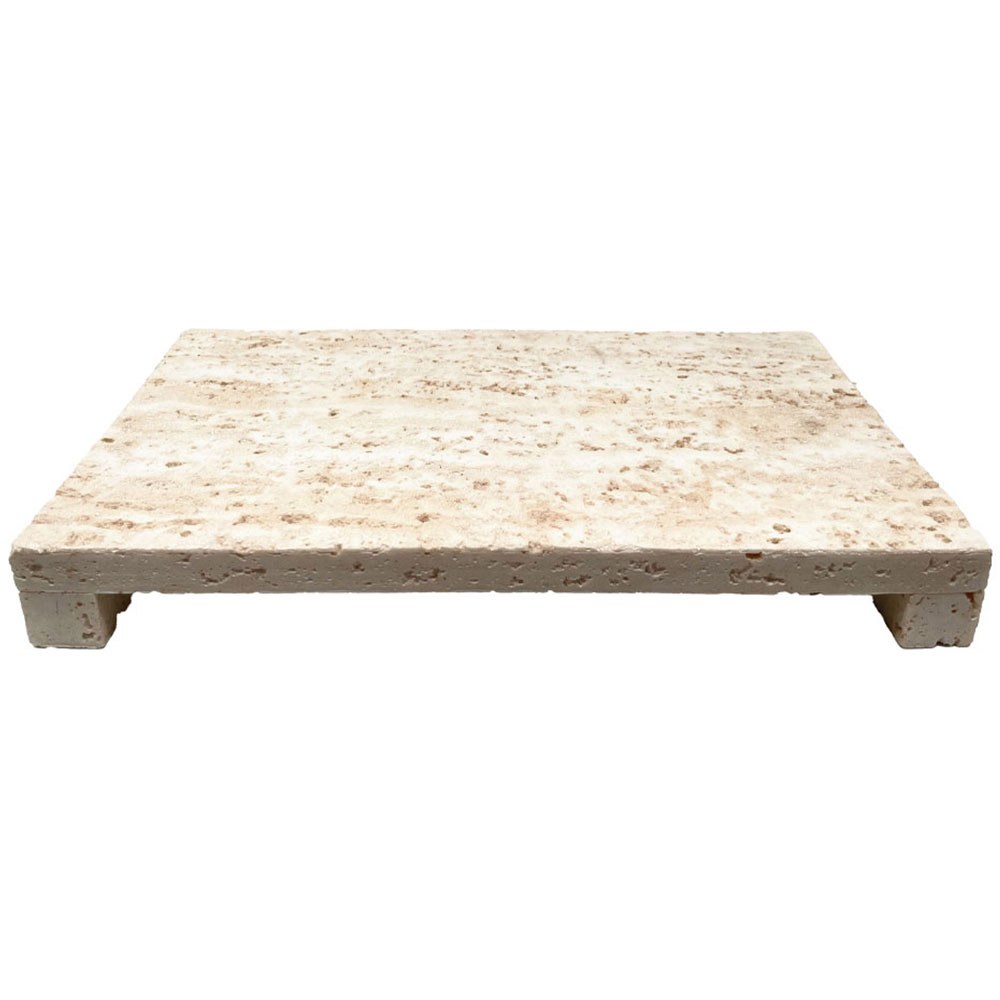 Διακοσμητικός Δίσκος Travertino 034286 40x22x5cm Stone Beige