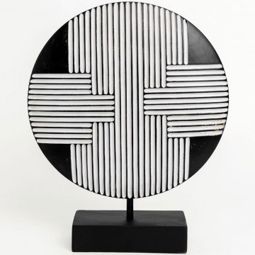 Διακοσμητικό Totem Rander 025815 25x7x30cm Black-White