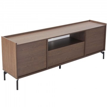 Έπιπλο Τηλεόρασης Tobac 08-0027 180x39x62cm Dark Walnut-Black