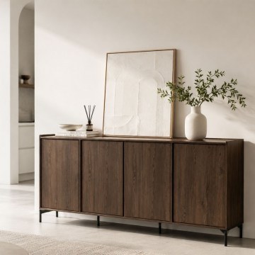 Μπουφές Tobac 05-0848 200x39x95cm Dark Walnut-Black