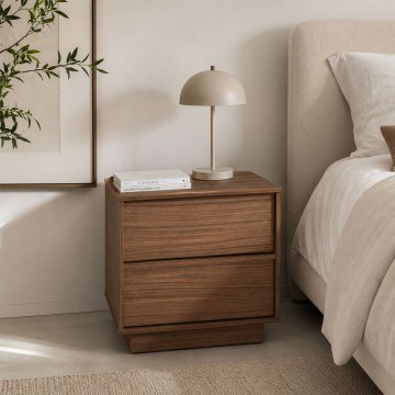Κομοδίνο Tobac 09-2188 55x39x54cm Dark Walnut-Black