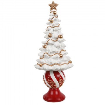 Χριστουγεννιάτικο Δεντράκι Pine 237-0010 17x17x40cm White-Red