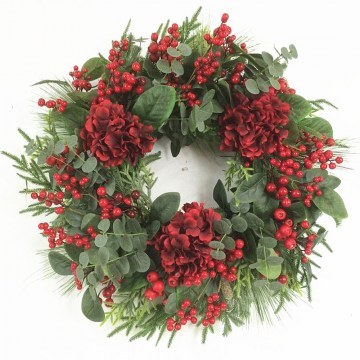 Χριστουγεννιάτικο Στεφάνι Με Γκι Nival 035473 66x66cm Red-Green
