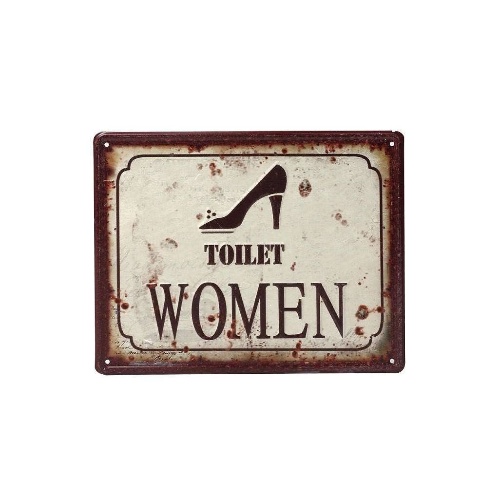 Διακοσμητική Ταμπέλα Toilet Women LOG201 Κόκκινο-Μπεζ 20X25Cm Espiel