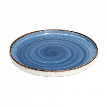 Porcelain Plate Terra Step Tlf132K6 Φ21cm Blue Espiel
