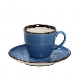 Cup Porcelain With Plate Terra TLF112K6 90ml Blue Espiel BLUE