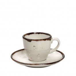 Cup Porcelain With Plate Terra TLK112K6 90ml Cream Espiel CREAM