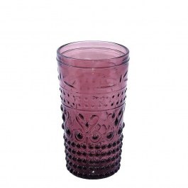 Glass Embossed Oxford Water Set6 550Cc 16Cm. Hoc1010 Glass Purple Espiel PURPLE