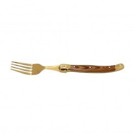 Πιρούνι Με Ξύλινη Λαβή Antique Cut Steak Ss420 1 Stk106K12 20.5cm Gold Espiel GOLD