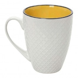 Ceramic Mug Cookie Delight HUN406K6 560ml White-Yellow Espiel WHITE-YELLOW