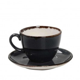 Cup Porcelain With Plate Terra TLG111K6 220ml Grey Espiel GREY