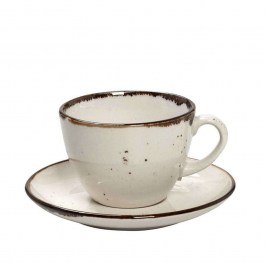 Cup Porcelain With Plate Terra TLK111K6 220ml Cream Espiel CREAM