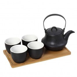 Tea Set 5Τμχ With Mug And Filter Ritual SPI112 600ml 30x17x12cm Black Espiel BLACK