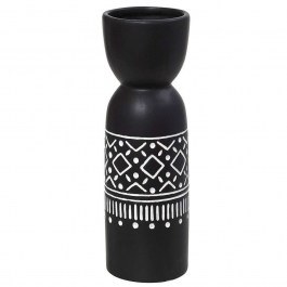 Vase Tribal CER2305 15x15x48cm Black-White Espiel BLACK-WHITE