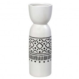 Vase Tribal CER2301 12x12x37,5cm White-Black Espiel WHITE-BLACK