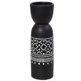 Vase Tribal CER2306 12x12x37,5cm Black-White Espiel BLACK-WHITE