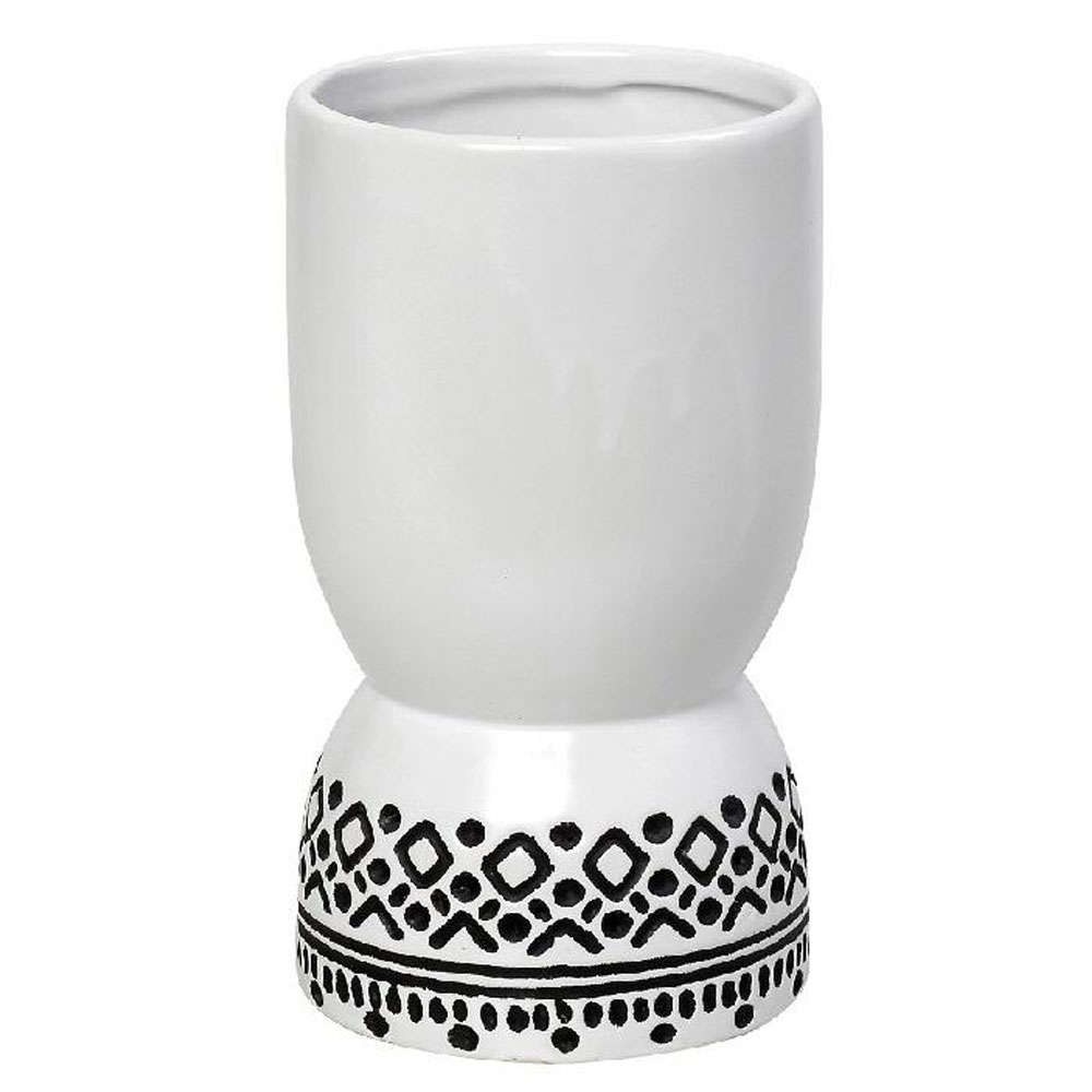 Βάζο Tribal CER2302 15x15x27,5cm White-Black Espiel