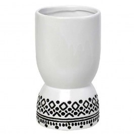Vase Tribal CER2302 15x15x27,5cm White-Black Espiel WHITE-BLACK