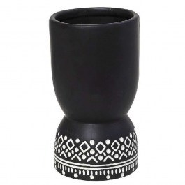 Vase Tribal CER2307 15x15x27,5cm Black-White Espiel BLACK-WHITE