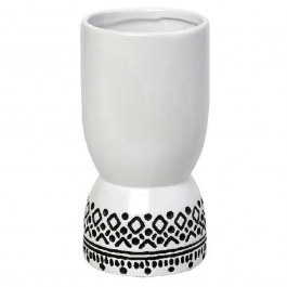 Vase Tribal CER2303 12,5x12,5x22,5cm White-Black Espiel WHITE-BLACK