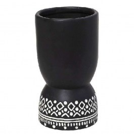 Vase Tribal CER2308 12,5x12,5x22,5cm Black-White Espiel BLACK-WHITE