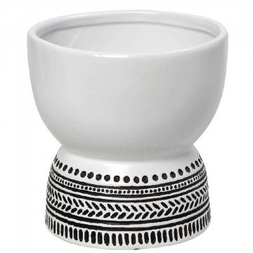 Decorative Bowl Tribal CER2304 20,5x20,5x20cm White-Black Espiel