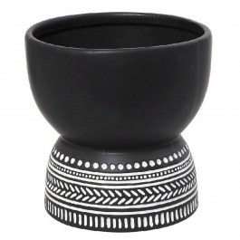 Διακοσμητικό Μπωλ Tribal CER2309 20,5x20,5x20cm Black-White Espiel BLACK-WHITE